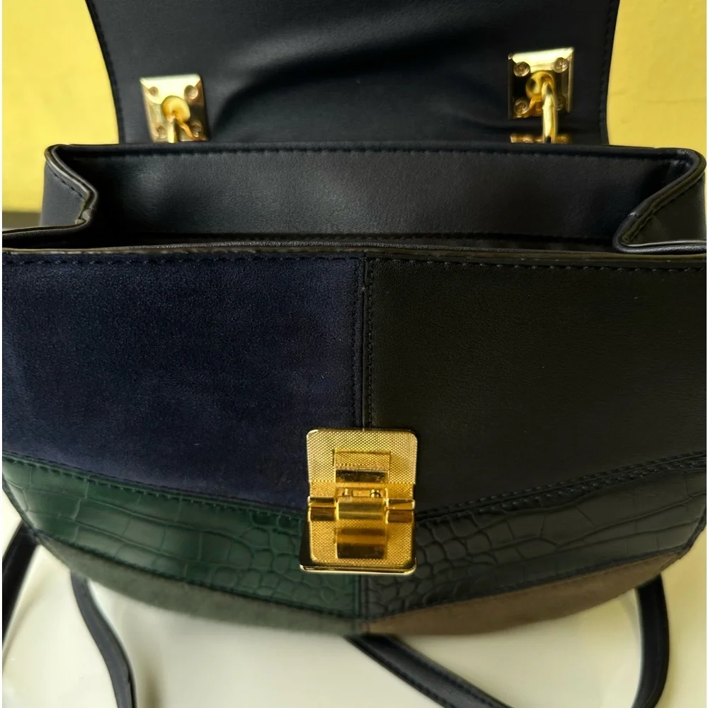 ALDO Rodriguez-4 Patchwork Snakeskin Saddle Crossbody Bag NWT - Picture 13 of 14
